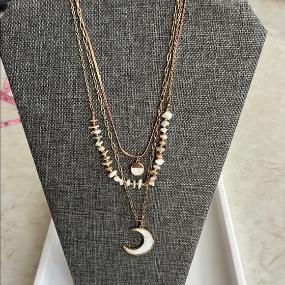 Park Lane Jewelry - Gold and Genuine Mother of Pearl Layered Necklace Set